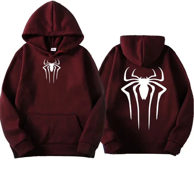 Men's sweatshirt fashion spider print hoodie adult casual sports top autumnandwinter outdoorHarajuku hooded menandwomen clothing