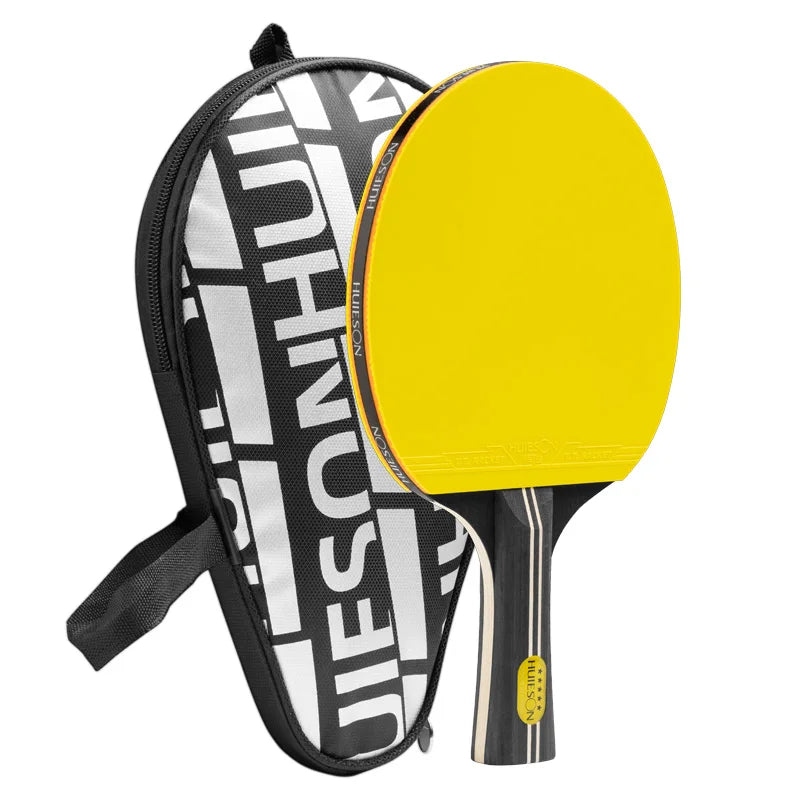 HUIESON 5 Stars Colorful Table Tennis Racket Set with Carry Bag Ready-to-Play Ping Pong Bat Paddle for Beginners Casual Play