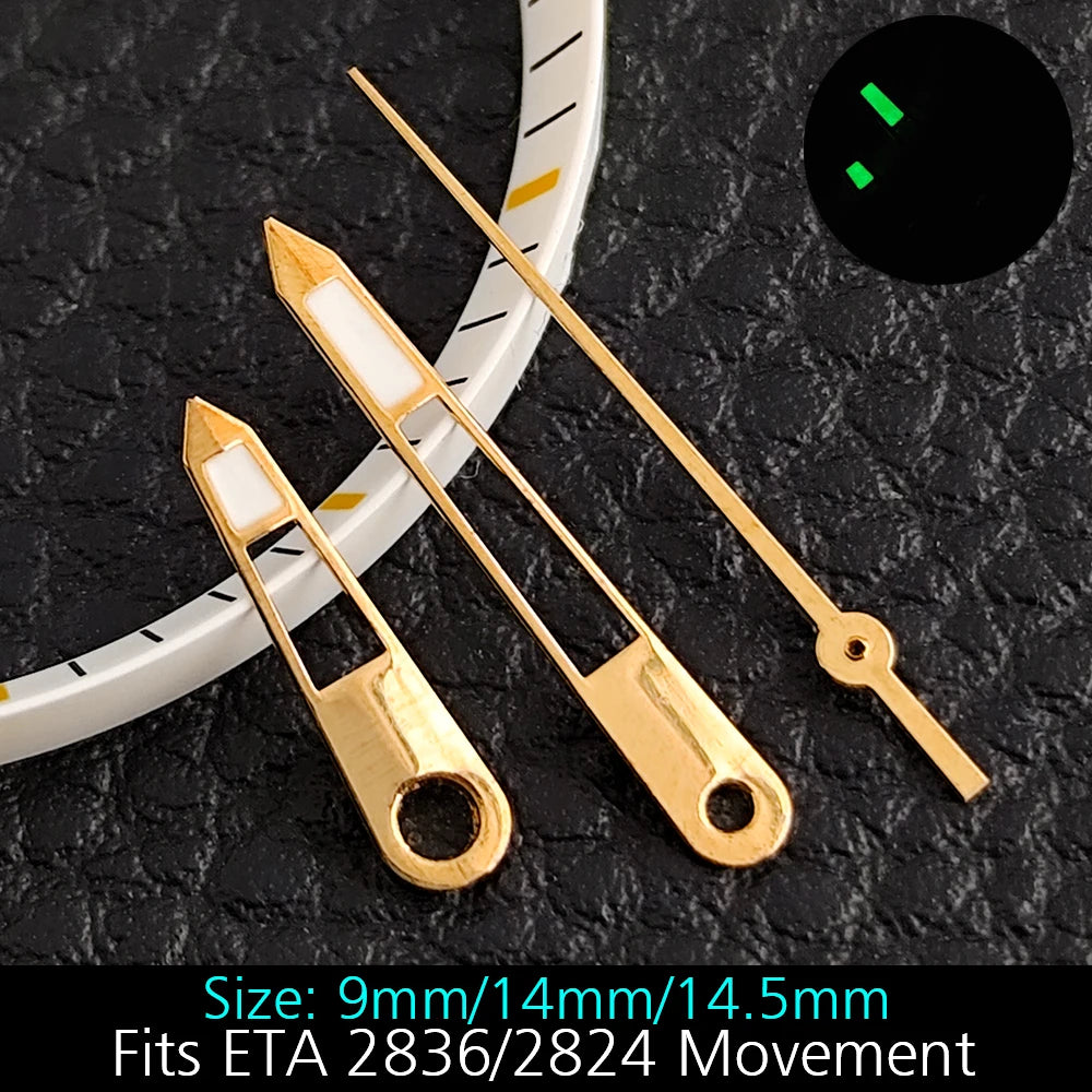 High Quality ETA-Series Hands Green Super Luminous Fits ETA 2824 2892 2836 2834 Movement Watch Accessories Watches For Men
