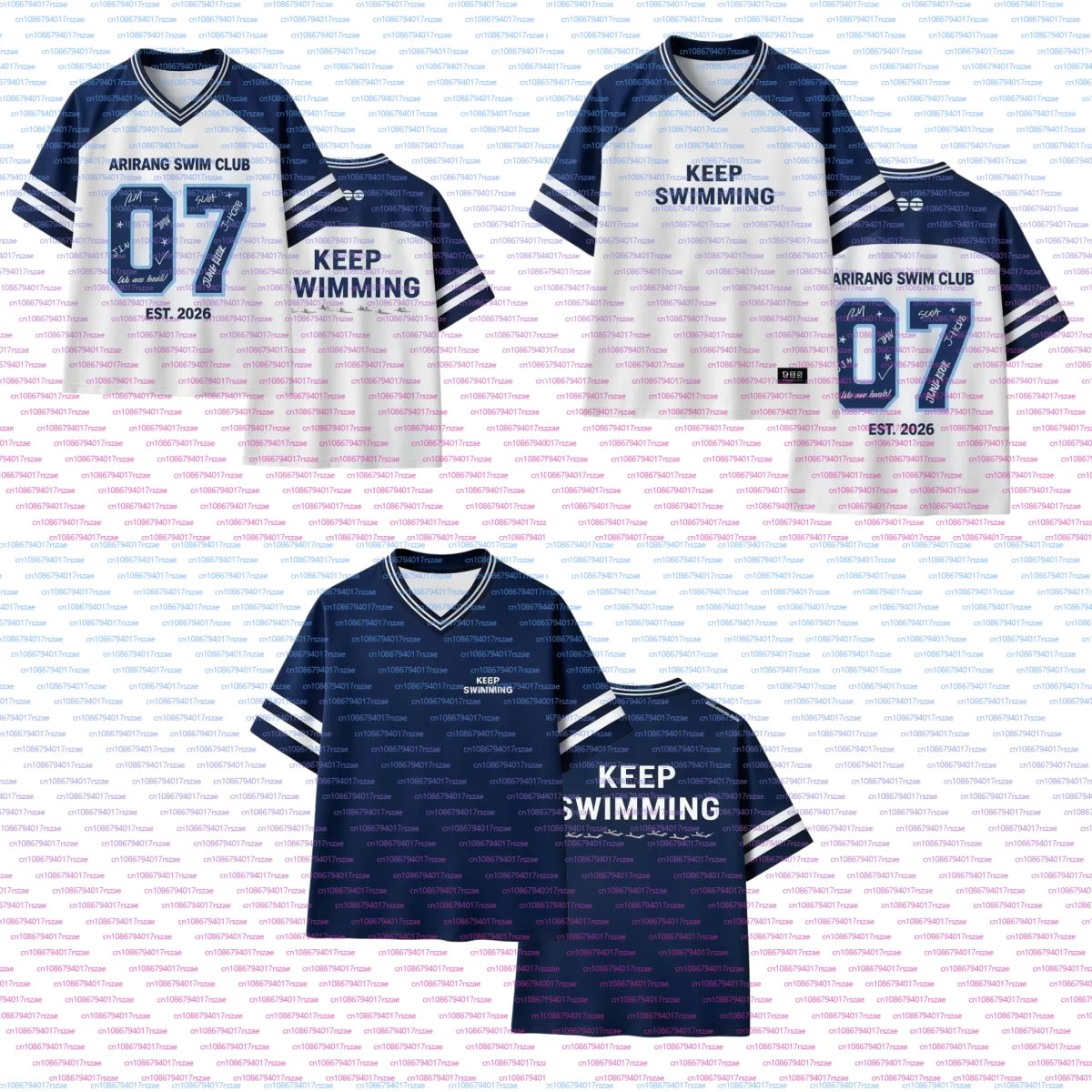 Summer 3D Digital Print ARIRANG KEEP SWIMMING V Neck T-Shirt Fans Breathable Jersey Men's Women's Casual Short Sleeve Man Tops T