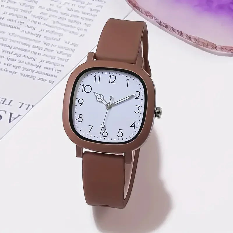 Fashion Candy Color Silicone Band Women Watches Square Dial Ladies Quartz Wristwatch for Girls Clock Reloj Mujer