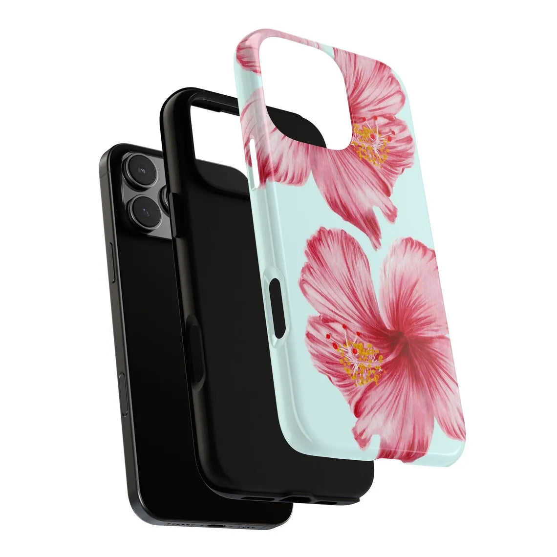 Two flowers luxury design Phone Case for iPhone 17 16 15 14 13 12 11 7 8 Air Pro Max Plus Luxury Double-layer Back Cover