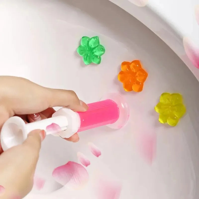 1-10Pcs Flower Gel Stamp Toilet Cleaner Air Freshener Bathroom Toilet Cleaning Gel Needle Design Fragrance Deodorant Supplies