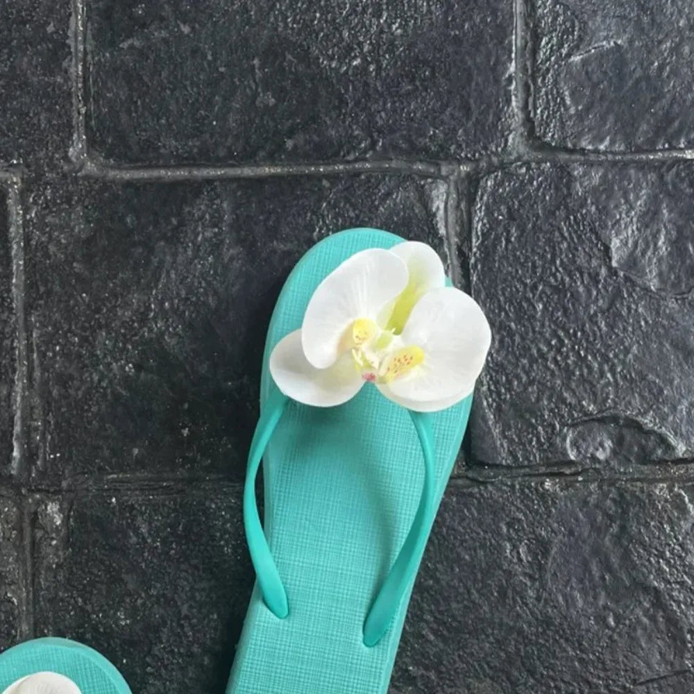 1Pair Thai Fairy Butterfly Flower Shoe Buckles Phalaenopsis Shoe Flower Sandals Sweet Butterfly Orchid Shoe Accessory Shoe Clips