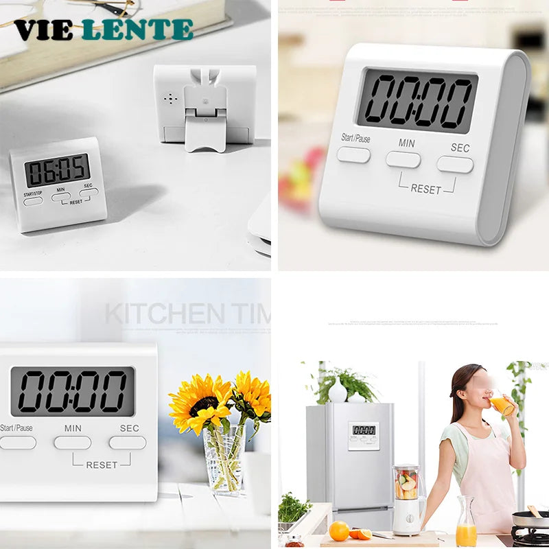 Digital Kitchen Timer Cooking Timer LCD Digital Manual Countdown Timer Mechanical Digital Kitchen Timer Magnetic Kitchen Gadgets