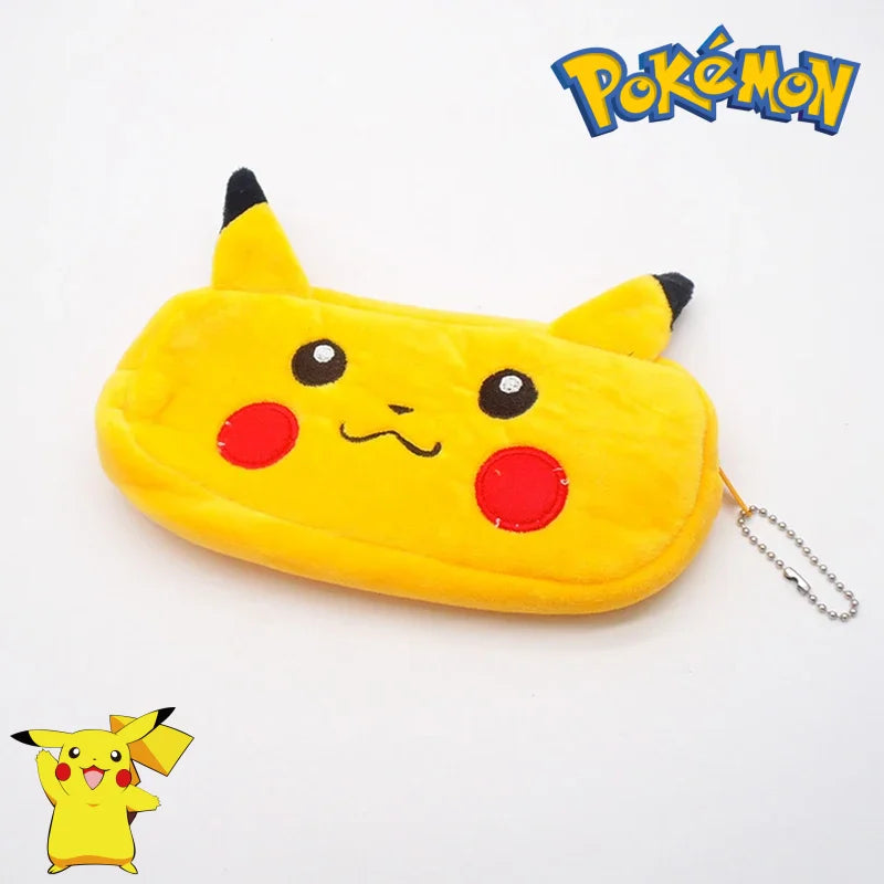 New Pokemon Anime Pikachu Pencil Case Cute Plush Pencil Boxes for Girls Makeup Bag Student School Stationery Supplies Kids Toys