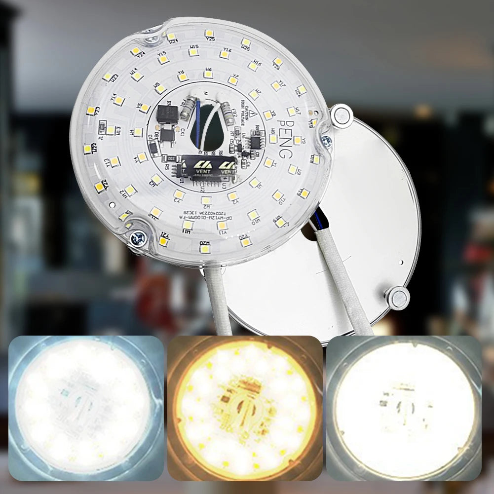 LED Ring Panel Circle Light AC 110V/220V 15/18/24W Replacement Round Ceiling Board Circular Lamp Board Ceiling Fan LED Module