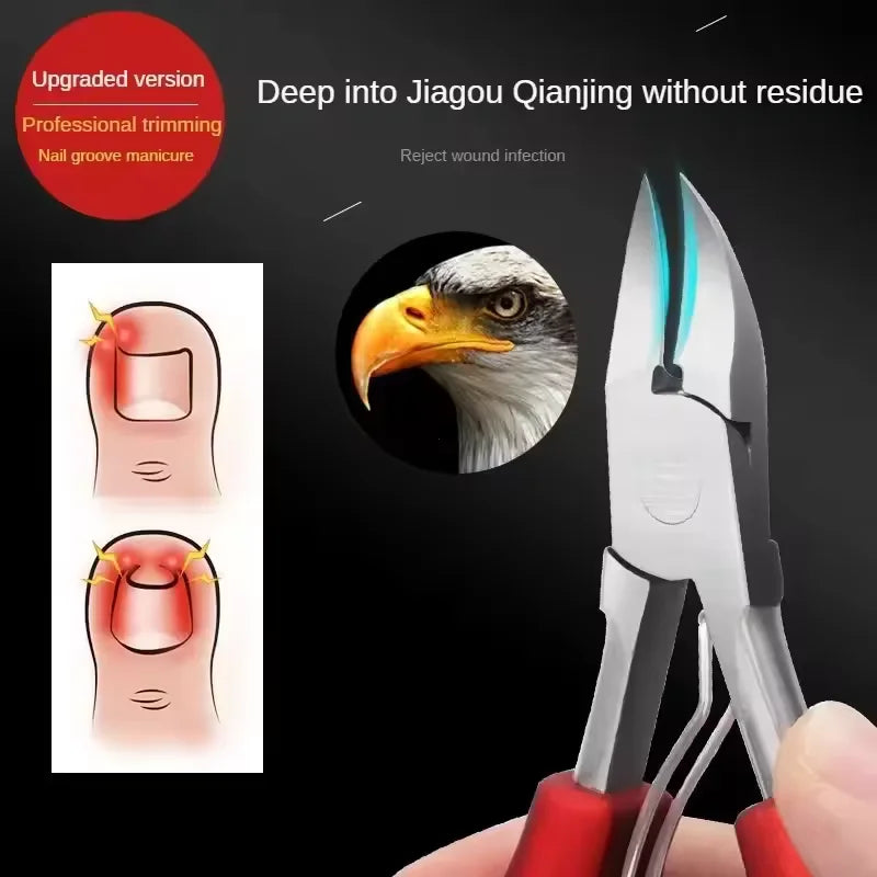 Stainless Steel Nail Clippers Trimmer Ingrown Pedicure Care Professional Cutting Tools for Feet Toenail Paronychia Improved
