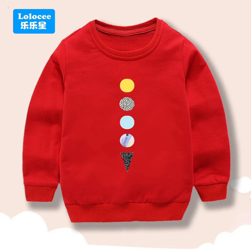 Lolocee Kids Sweatshirt,Crew Neck Long Sleeve with Cute Planet Print,Boys Fashion Pullover Top Toddler Children's Daily Wear XQ1