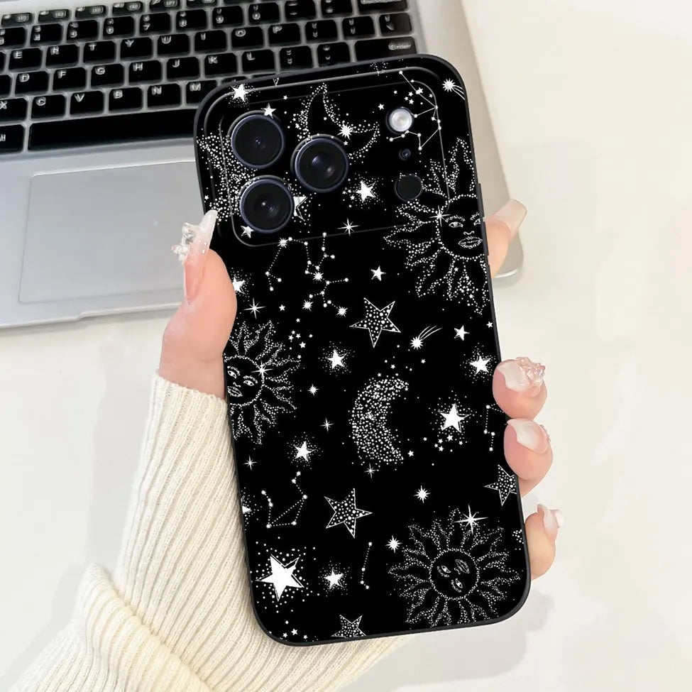 For iPhone 17 Pro Case Silicone Luxury Flowers Cute Kawaii Funny Painted Cover For iP 17 Pro Phone Case A3256 A3522 A3523 A3524