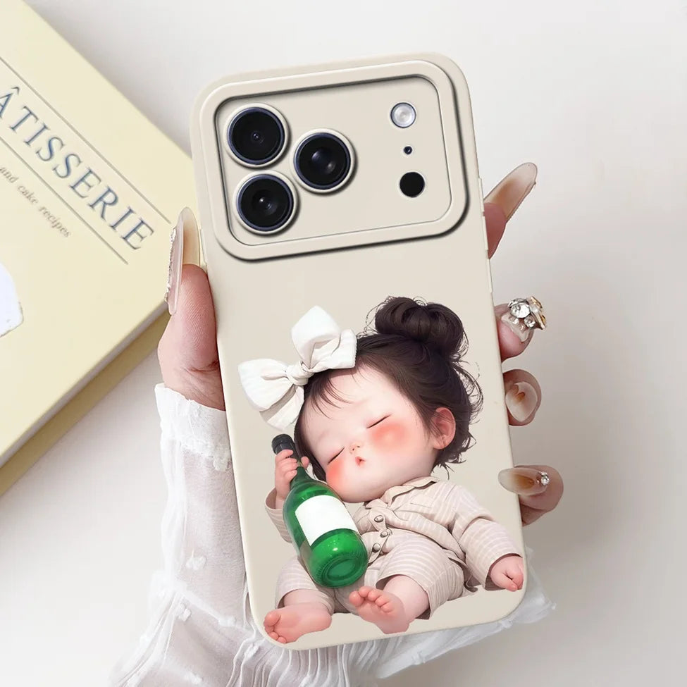 For iPhone 17 Pro Case Silicone Luxury Flowers Cute Kawaii Funny Painted Cover For iP 17 Pro Phone Case A3256 A3522 A3523 A3524