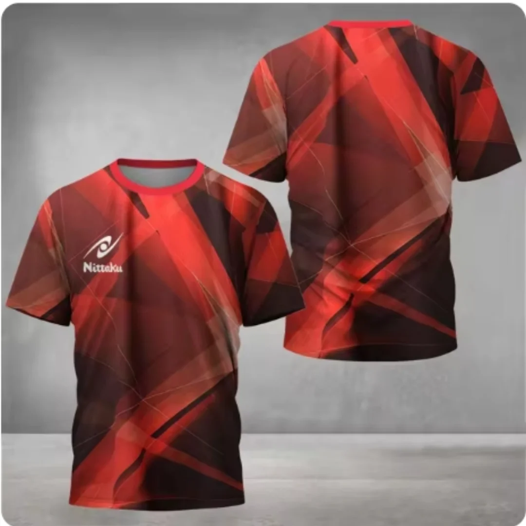 Nittaku Table Tennis T-shirt Victory Light Color Printed Men's Summer New Sports T-shirt Training Quick Drying T-shirt