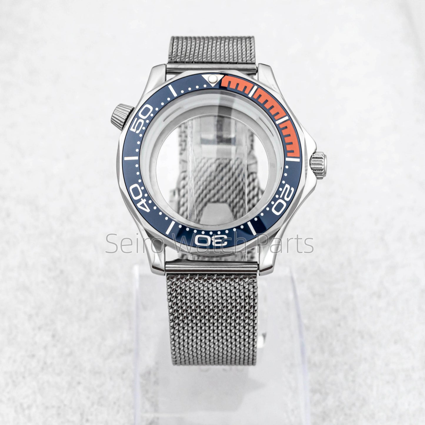 NH35 Case Dial Mesh Strap Bracelet for Seamaster 300 Watches Men Stainless Steel 10ATM Waterproof 41mm Case fit NH35/36 Movement