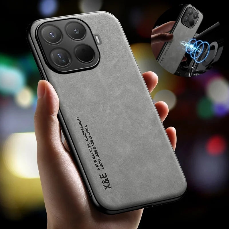 For Xiaomi 15T Pro 5G Case Soft Leather Magnetic Holder Phone Case For Xiomi Xiaomy Mi15T Mi 15T 15 T Pro Shockproof Back Cover
