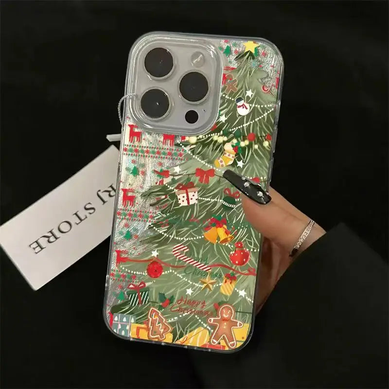 Christmas Tree Phone Case for iPhone 17 Pro 16 16e 15 14 13 12 11 Pro Max iphone Air Shockproof Bumper Cover Funda