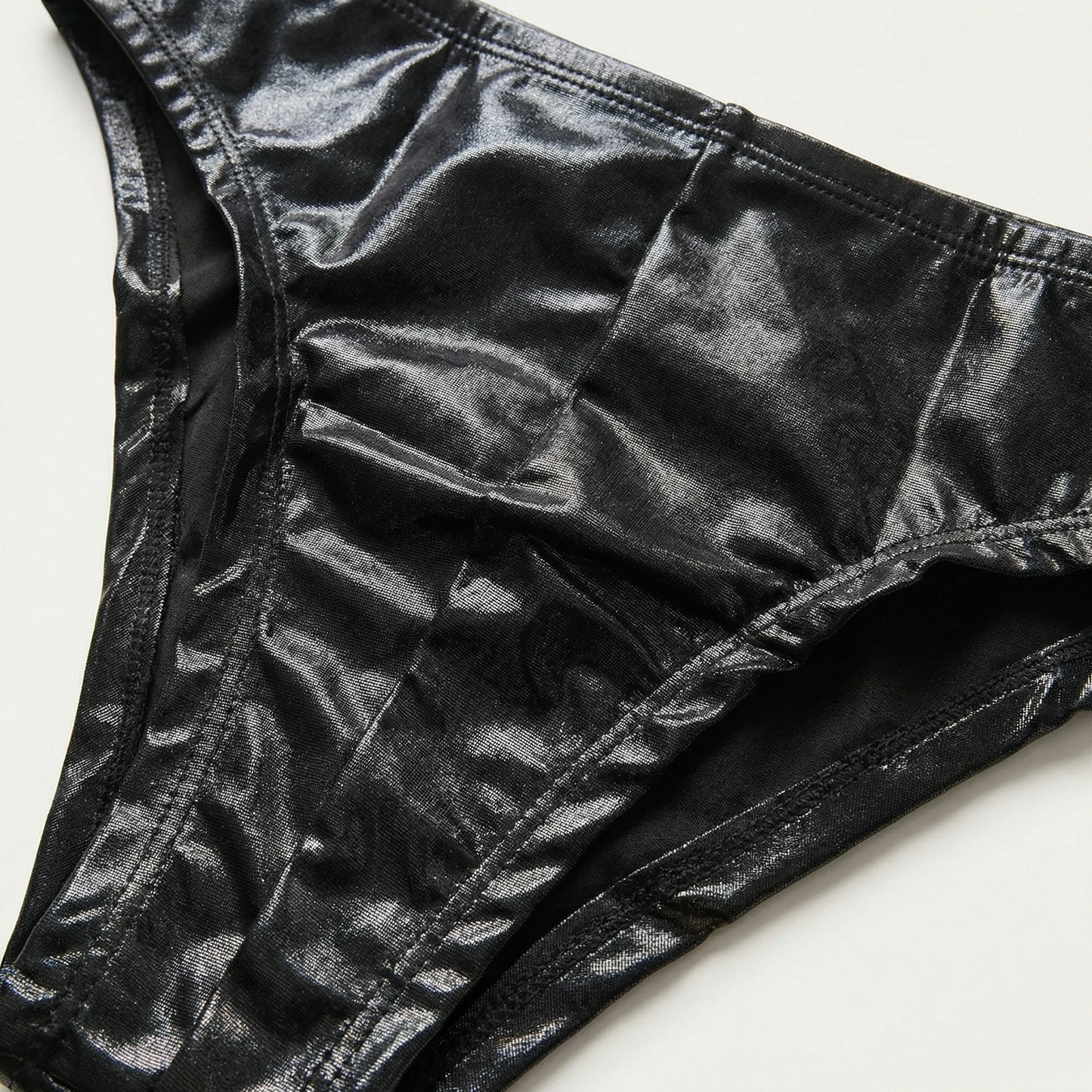 1Pc men's PU leather triangle underwear, sexy triangle underwear, boxing fitness, suitable for costume parties, sweet gift