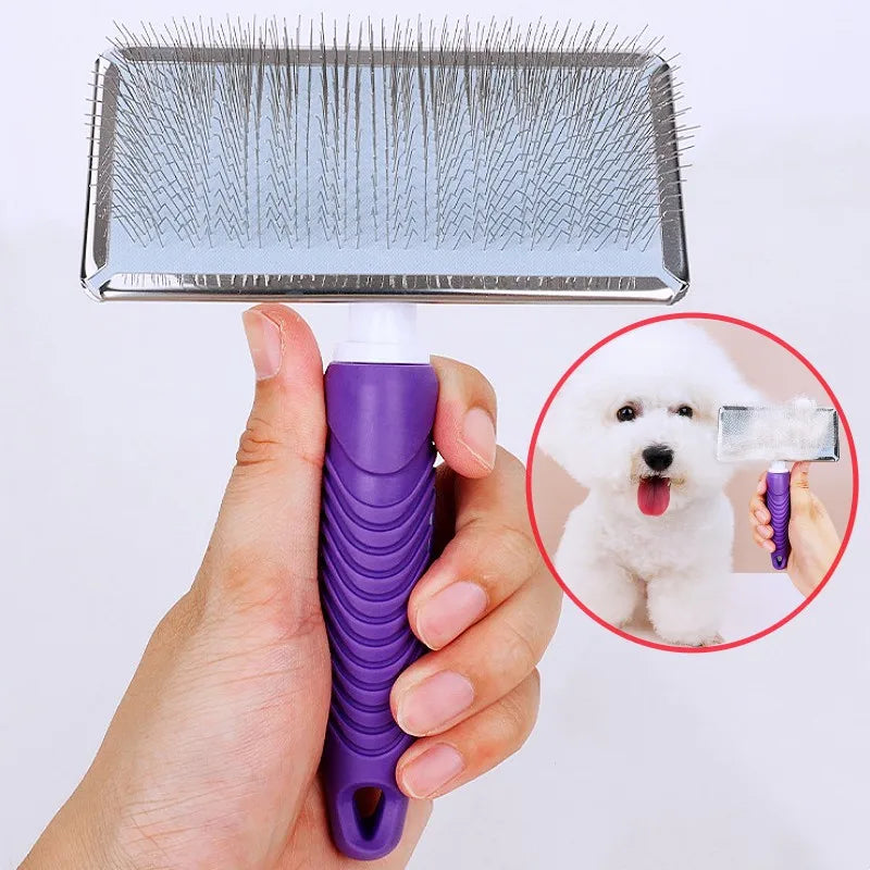 Dog Comb Massage Dogs Brush Long Teeth Cat Comb Pet Hair Remover Dog Grooming Brush Stainless Steel Combs for Dogs Hair Cleaning