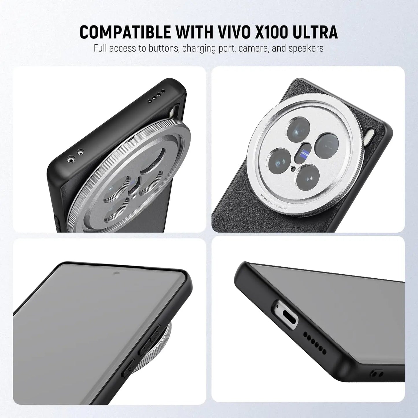 NEEWER Protective Phone Case For VIVO X200 Pro/ULTRA/X100 ULTRA Heavy Duty TPU + PC Faux Leather with 17mm Lens Mounts