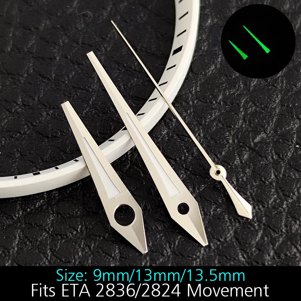 High Quality ETA-Series Hands Green Super Luminous Fits ETA 2824 2892 2836 2834 Movement Watch Accessories Watches For Men