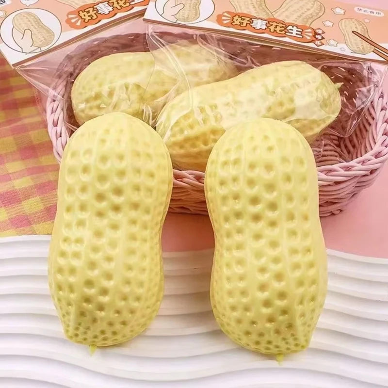 Peanut Stress Ball Crunchy Squeeze Bal Squishy Toy Simulated Peanut Squeeze Stress Relief  Buttery-Soft Feel ASMR Sensory Adults