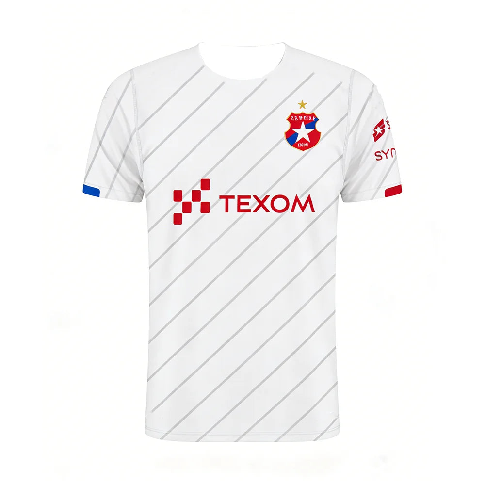 Wisła Kraków 2026 Team Short Sleeved Shirt Breathable Quick Drying Sports T-Shirt for Polish League Fans New Model