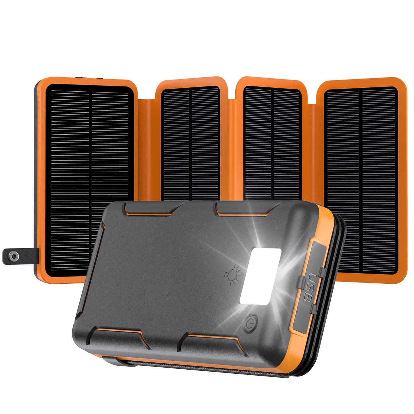 Long-life Solar Power Bank Portable Solar Power Supply Long-lasting Low Self-discharge Compatible with IOS Android USB-A & USB-C