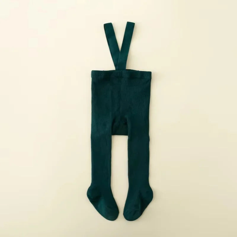 Baby Christmas Tights For Boys Girls Suspender Pantyhose Winter Autumn New Tights With Shoulder Strap Knitted High Waist Legging