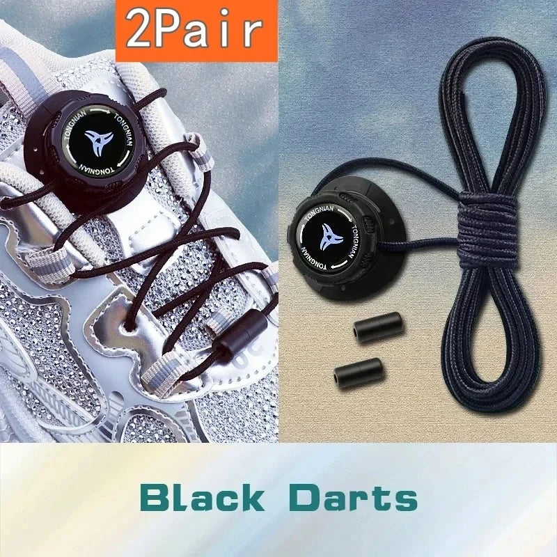 Install Simple Swivel Buckle Laces Automatic Shoelaces Without Ties Unisex Thick Rope Tennis Sneakers Shoelace Shoe Accessories