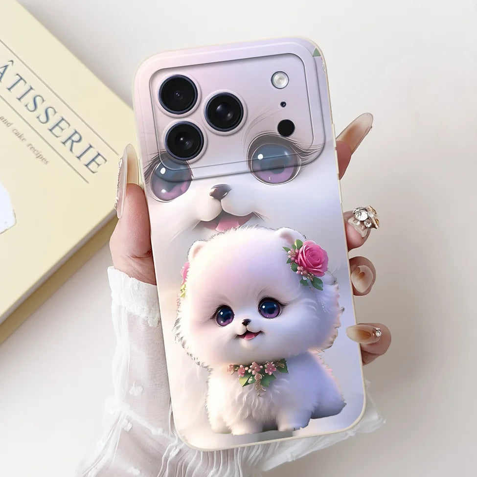 For iPhone 17 Pro Case Silicone Luxury Flowers Cute Kawaii Funny Painted Cover For iP 17 Pro Phone Case A3256 A3522 A3523 A3524