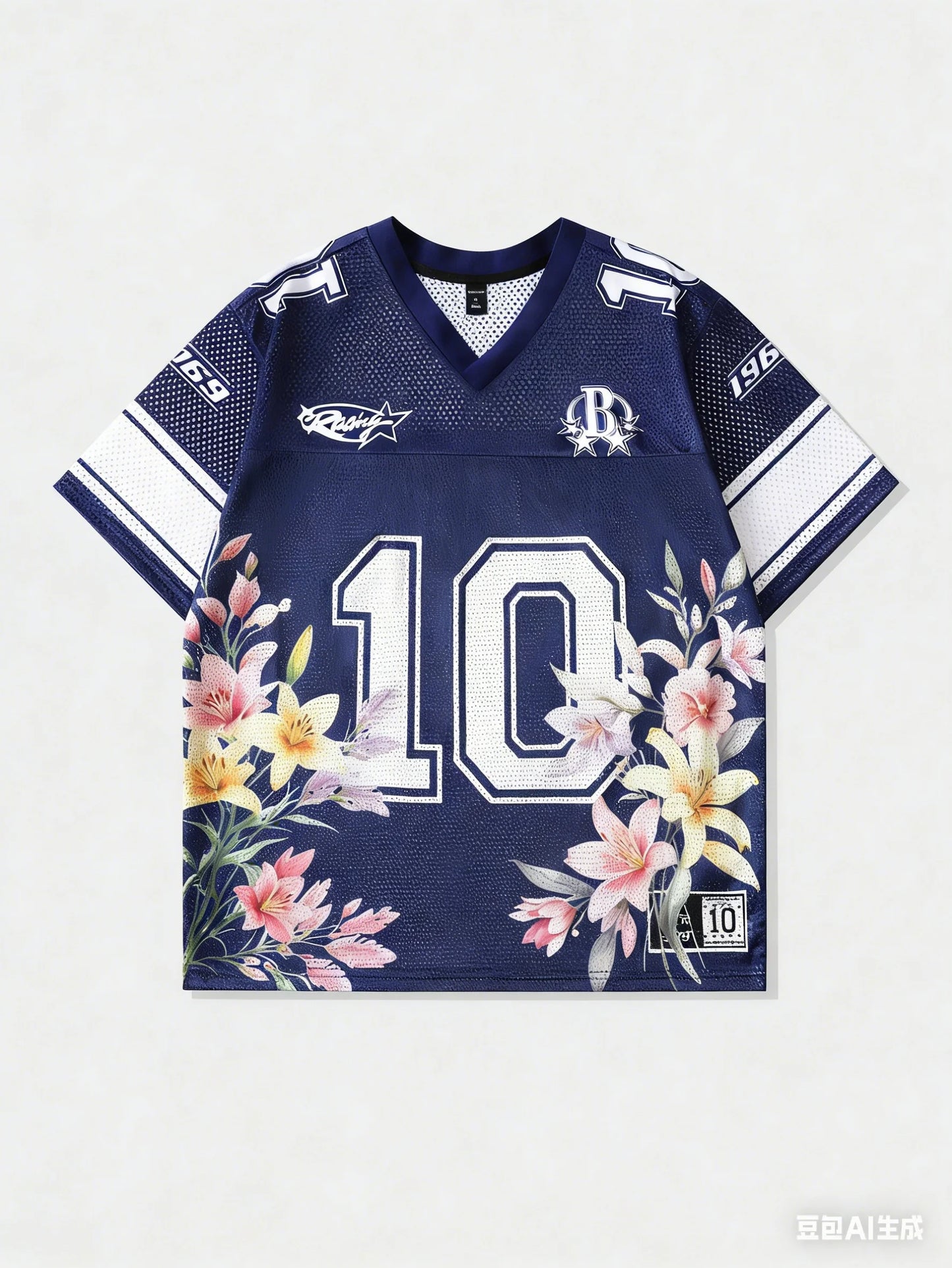 Women Summer T Shirt Number 10 Orange Jersey Print Tee Casual Short Sleeve V Neck Top Fashion Sporty Streetwear Trendy Top