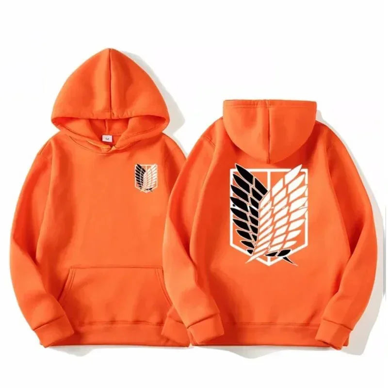 Anime Attack on Titan Printed Men's Hoodie Street Fashion Adult Men and Women Warm Pullover Sweatshirt Harajuku Clothes