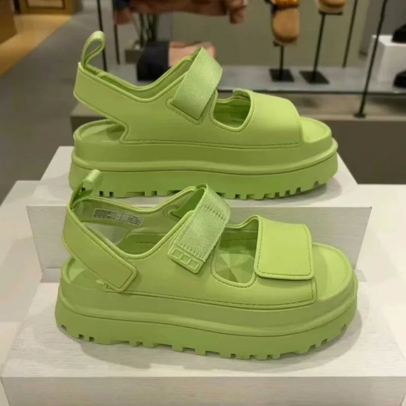 Women's Roman sandals with astronomical optical shoes, casual and comfortable thick sole height increase, summer, 2024