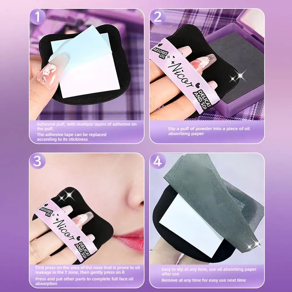100pcs/set Facial Oil Absorption Paper Matte Oil Control Loose Powder Facial Wipes Oil Absorption Care Paper Facial Clean Beauty
