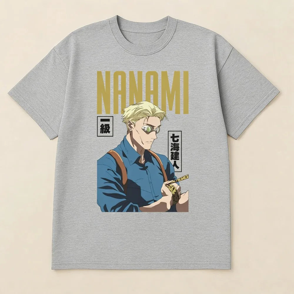 2026 New Jujutsu Kaisen Nanami Kento Printed Short Sleeve T-shirt Men's and Women's T-shirt Men's Tops Sports T-shirt Y2K Tee