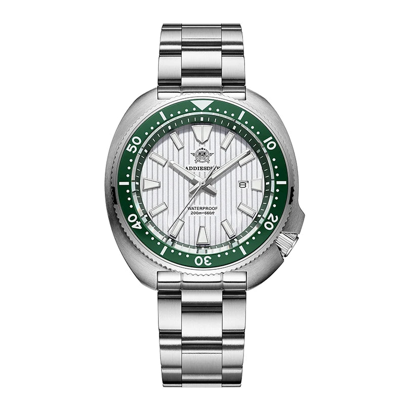 ADDIESDIVE Japan 2115 Sapphire Crystal Men's Watch Waterproof Stainless Steel Quartz Watches Ceramic Bezel Super Luminous Clock