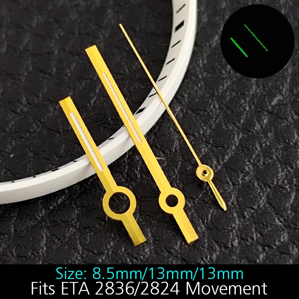 High Quality ETA-Series Hands Green Super Luminous Fits ETA 2824 2892 2836 2834 Movement Watch Accessories Watches For Men