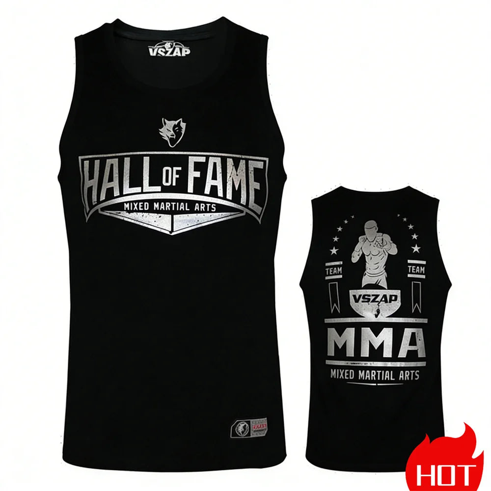 Summer men's sleeveless sports T-shirt Muay Thai training vest Quick drying wrestling vest Muay Thai men's t-shirts and tank top
