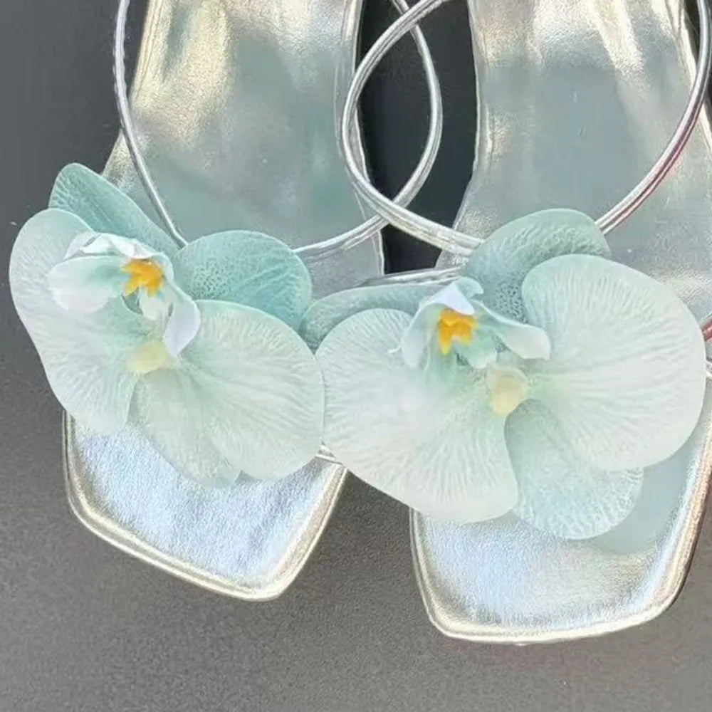 1Pair Thai Fairy Butterfly Flower Shoe Buckles Phalaenopsis Shoe Flower Sandals Sweet Butterfly Orchid Shoe Accessory Shoe Clips