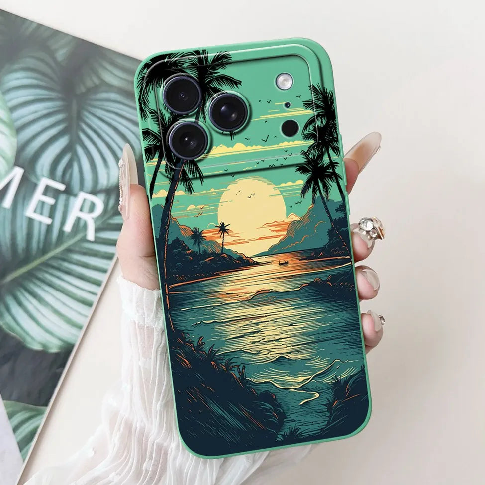 For iPhone 17 Pro Case Silicone Luxury Flowers Cute Kawaii Funny Painted Cover For iP 17 Pro Phone Case A3256 A3522 A3523 A3524