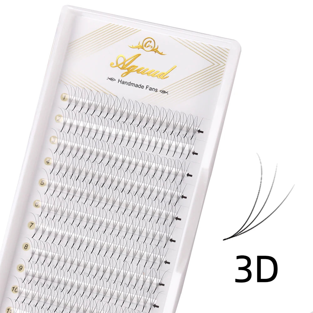 AGUUD Sharp Narrow Stem Premade Fans Eyelash Thin Pointy Base Russian Volume Fans Lash Premade Volume Fans Lashes Makeup Cilios