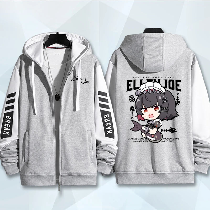 Anime Zenless Zone Zero Zip Up Women/Men Hoodie Sweatshirt ZZZ ZZZERO Ellen Joe Cosplay Zipper Hooded Jacket Outwear