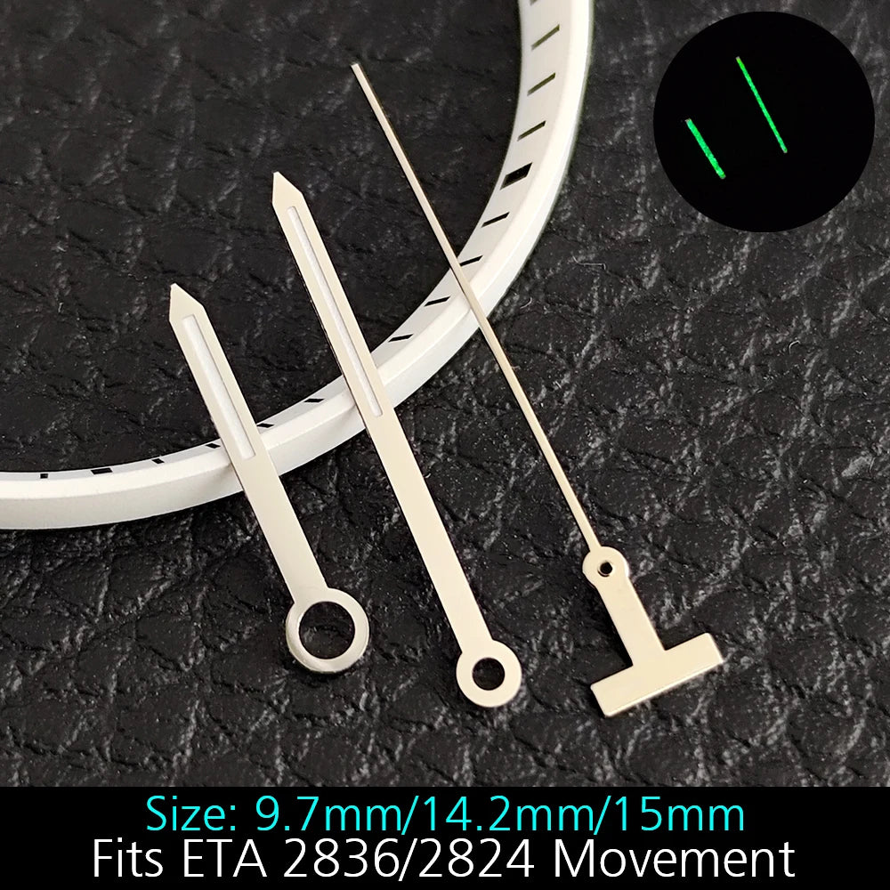 High Quality ETA-Series Hands Green Super Luminous Fits ETA 2824 2892 2836 2834 Movement Watch Accessories Watches For Men