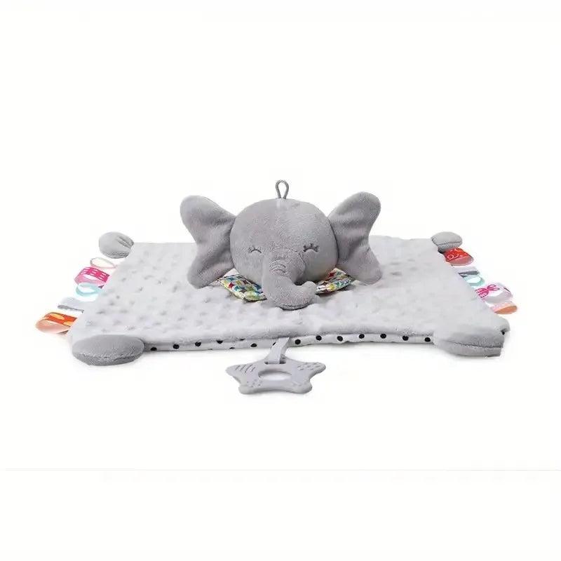 3-in-1 Soothing Elephant: Soft Blanket, Rattle, and Crib Hanging Toy for Babies
