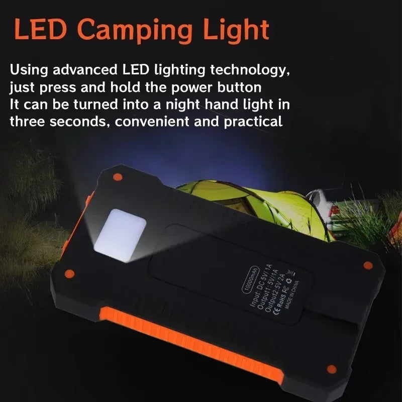 OnePlus 200000mAh Solar Power Bank Portable Large Capacity Charger Compatible USB-A And USB-C With Flashlight For IPhone Huawei