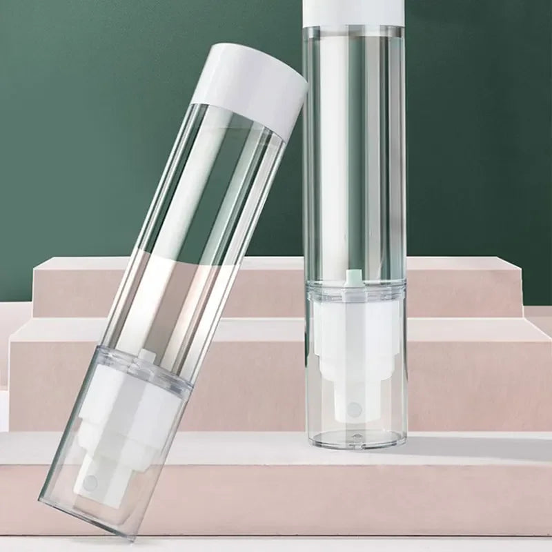 10/15/30/50/80/100ML  Clear  Airless Cream Pump Bottle Refillable Empty Bottle Travel Vacuum Airless Container Makeup Bottle