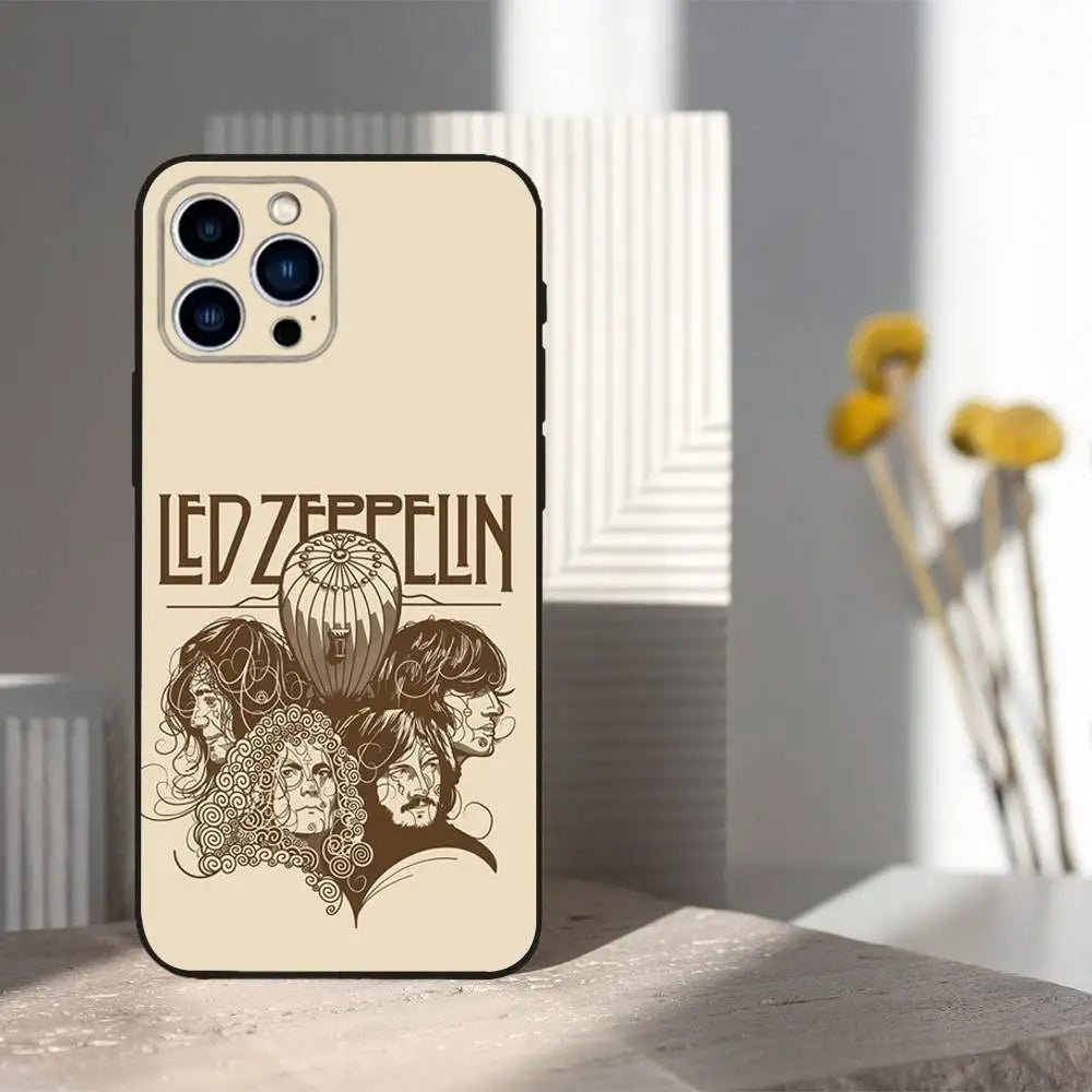 Hot L-Led Z-Zeppelins Band Phone Case For iPhone 16,15,14,13,12,11 Plus,Pro Max,XS,X,XR,SE,Mini,8,7,Soft Silicone Black Cover