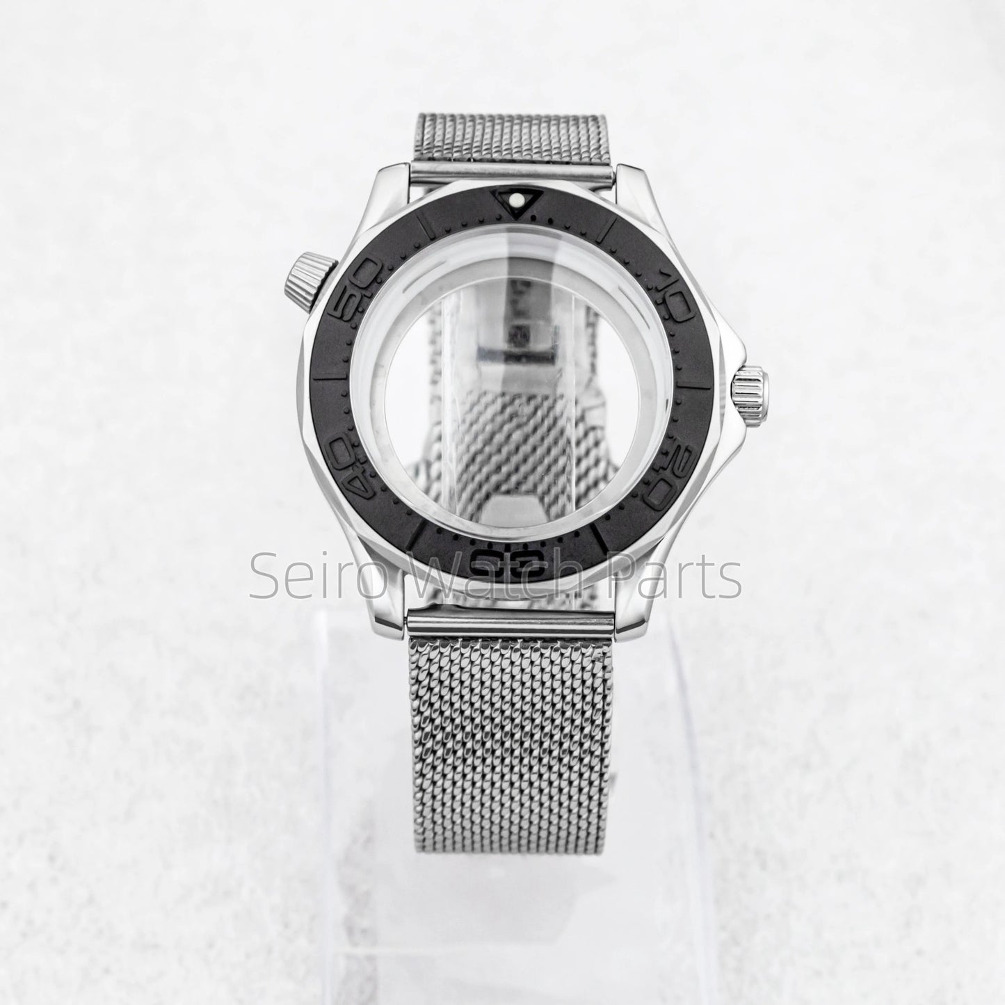 NH35 Case Dial Mesh Strap Bracelet for Seamaster 300 Watches Men Stainless Steel 10ATM Waterproof 41mm Case fit NH35/36 Movement