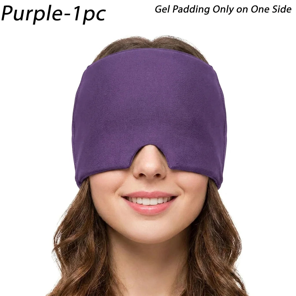 Single‑Sided Gel Ice Headache Relief Hat, Cold Compression Eye Mask, Reusable Portable Cooling Cap for Migraine Pain Home Use