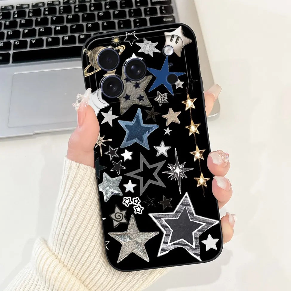 For iPhone 17 Pro Case Silicone Luxury Flowers Cute Kawaii Funny Painted Cover For iP 17 Pro Phone Case A3256 A3522 A3523 A3524