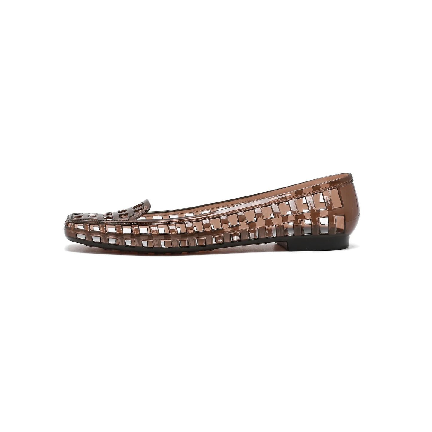 2025 women's new jelly shoes shallow mouth sandals, PVC outdoor casual square toe sandals, lazy people step on them sandals